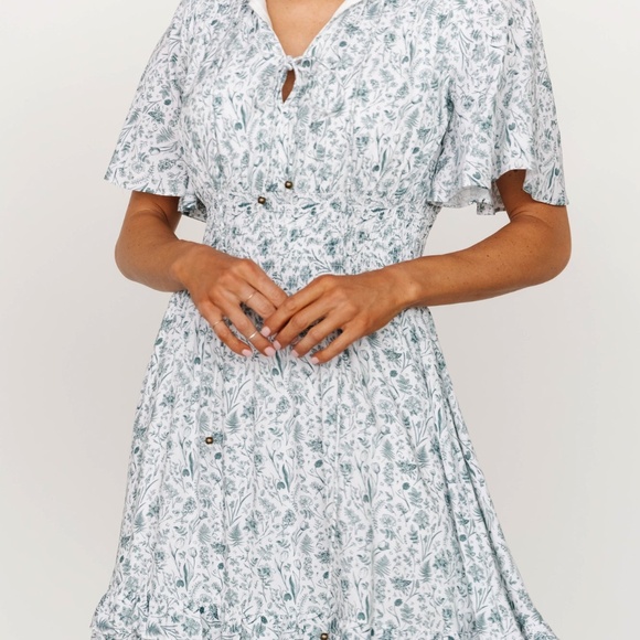 Baltic Born Spell Boho Midi Dress | White + Sage Size LL - Picture 5 of 5